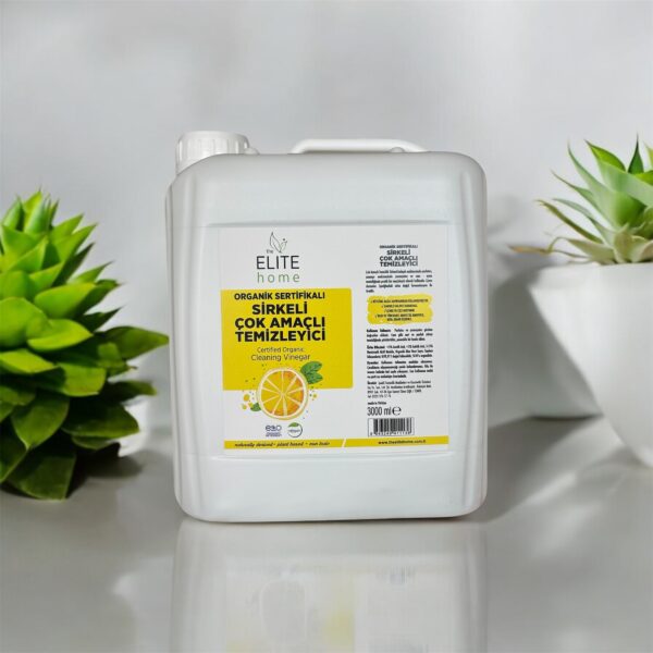 The Elite Home Organik Sertifikalı Çok Amaçlı  Temizlik Sirkesi 3 kg