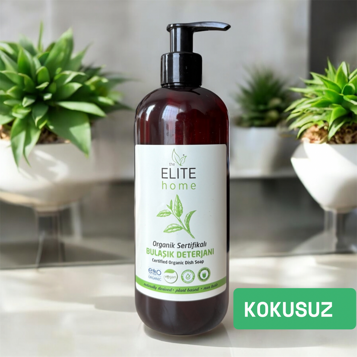 The Elite Home Organik ve Vegan Sertifikalı Elde Bulaşık Deterjanı 400 ml Kokusuz