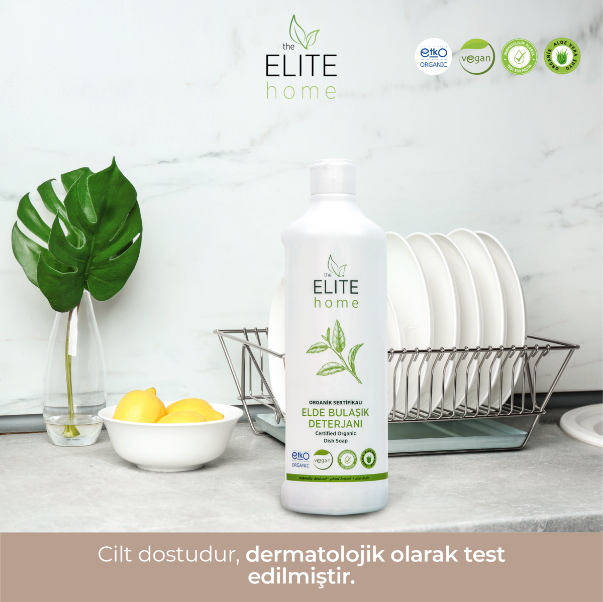 The Elite Home Organik ve Vegan Sertifikalı Elde Bulaşık Deterjanı 750 ml Kokusuz - Görsel 2